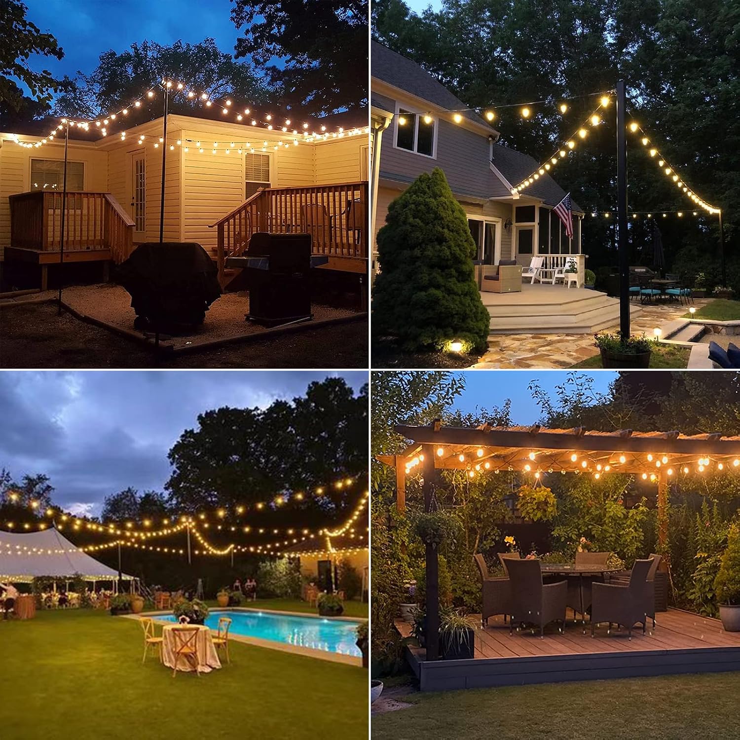 30FT Remote Control Dimmable G40 Globe String Lights