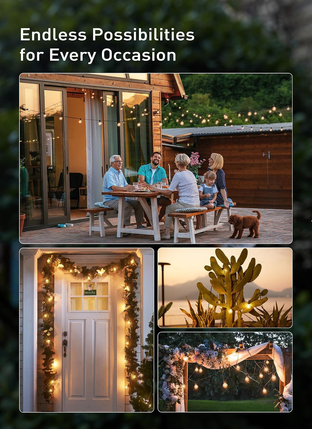 30FT Warm White Shatterproof Patio String Lights
