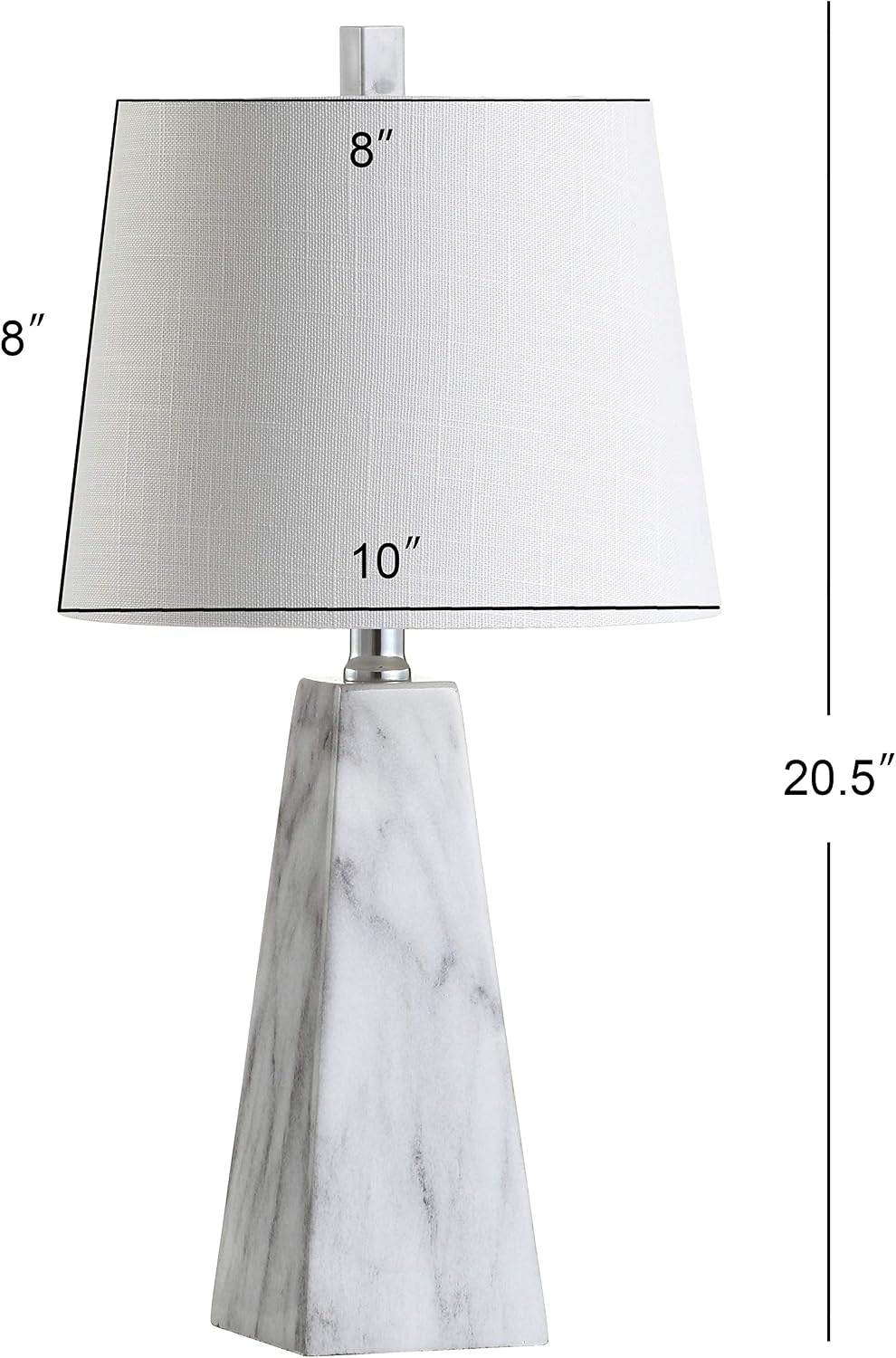 White Marble Faceted Linen Shade Table Lamp