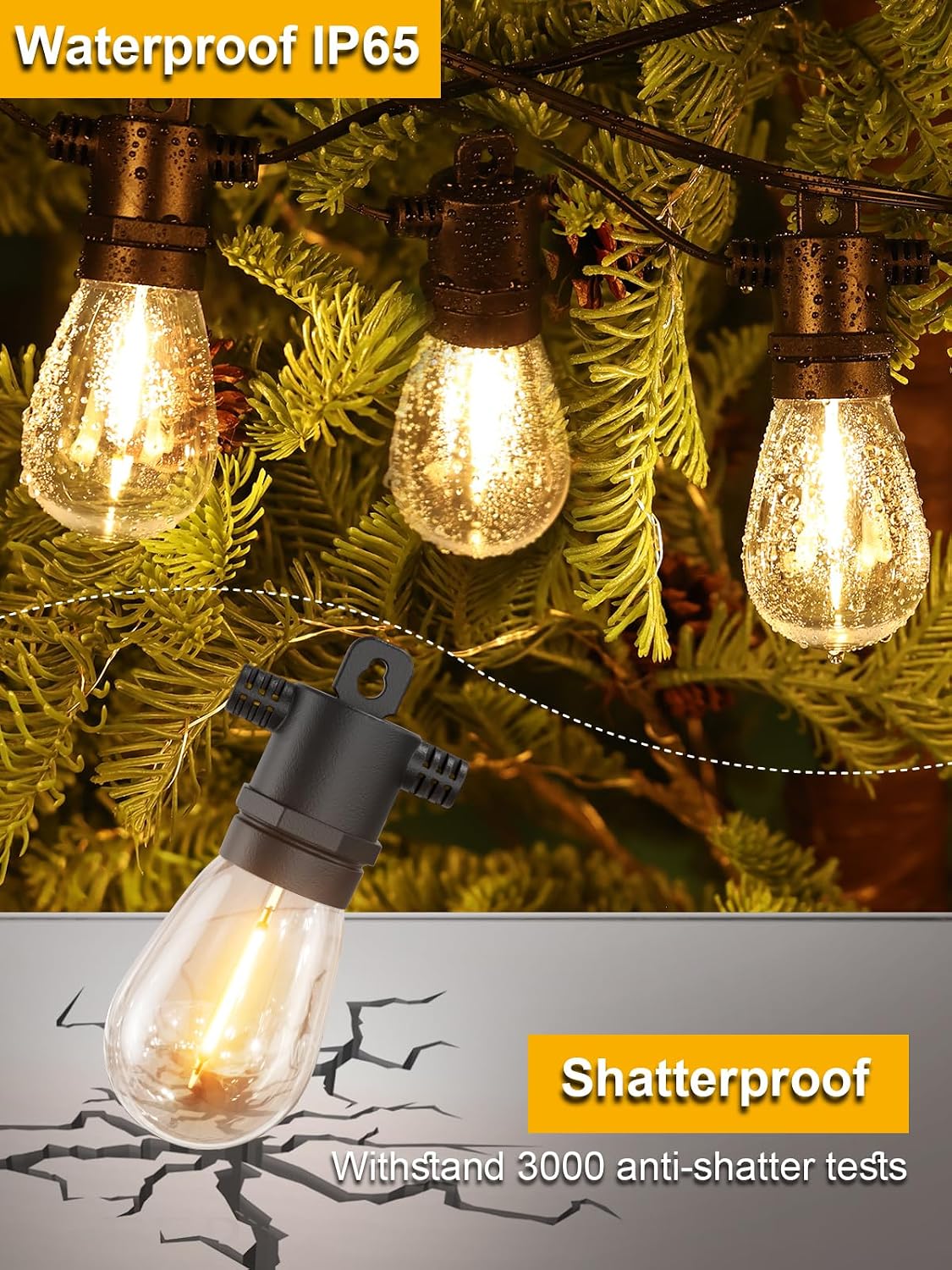 200FT IP65 Commercial Outdoor Patio String Lights