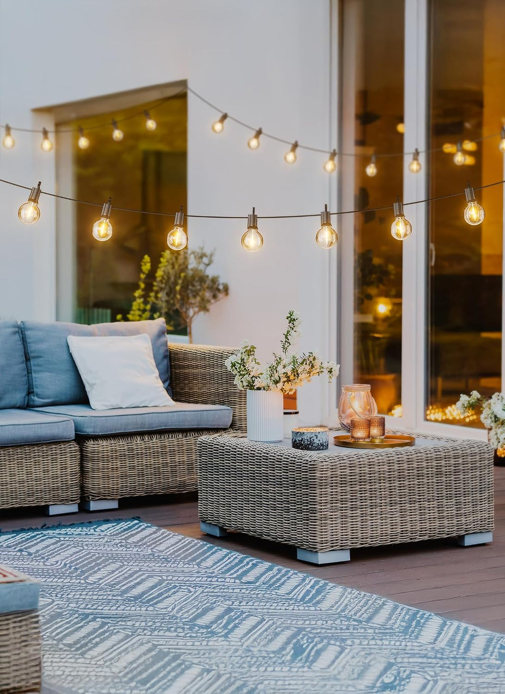 30FT Warm White Shatterproof Patio String Lights