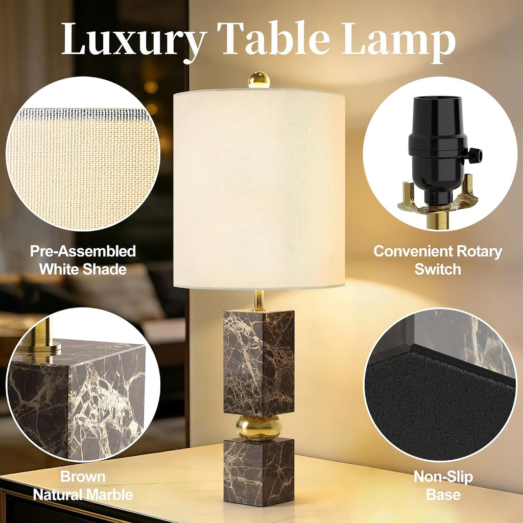 Luxury Gold Accent Marble Table Lamp