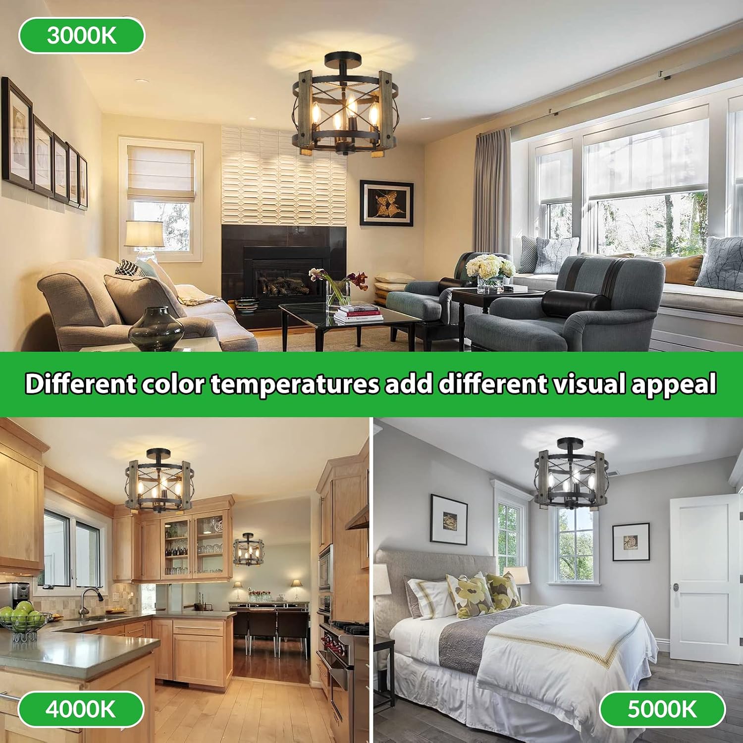 4-Light Farmhouse Ceiling Light