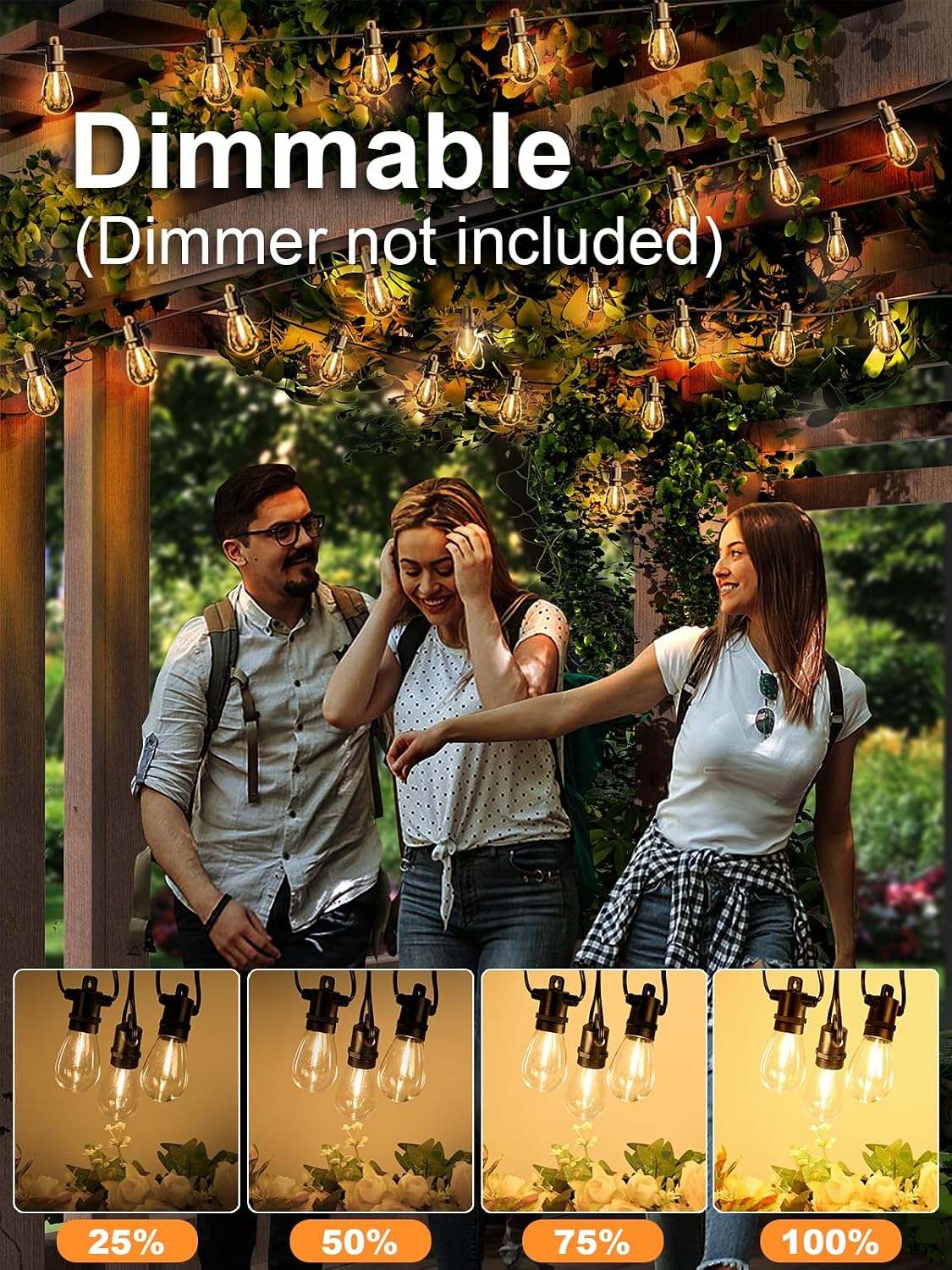 200FT IP65 Commercial Outdoor Patio String Lights