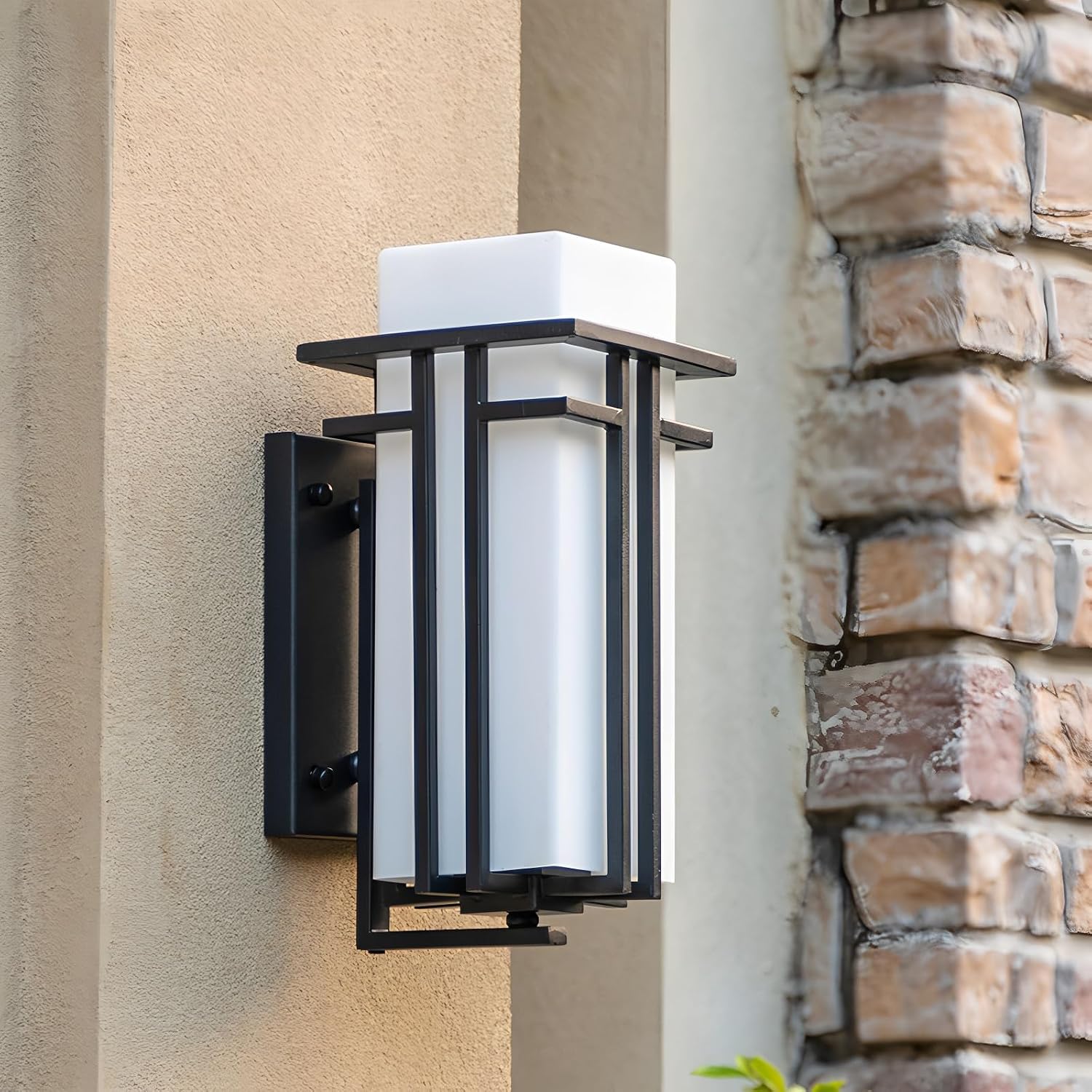 Black Square Outdoor Wall Lantern