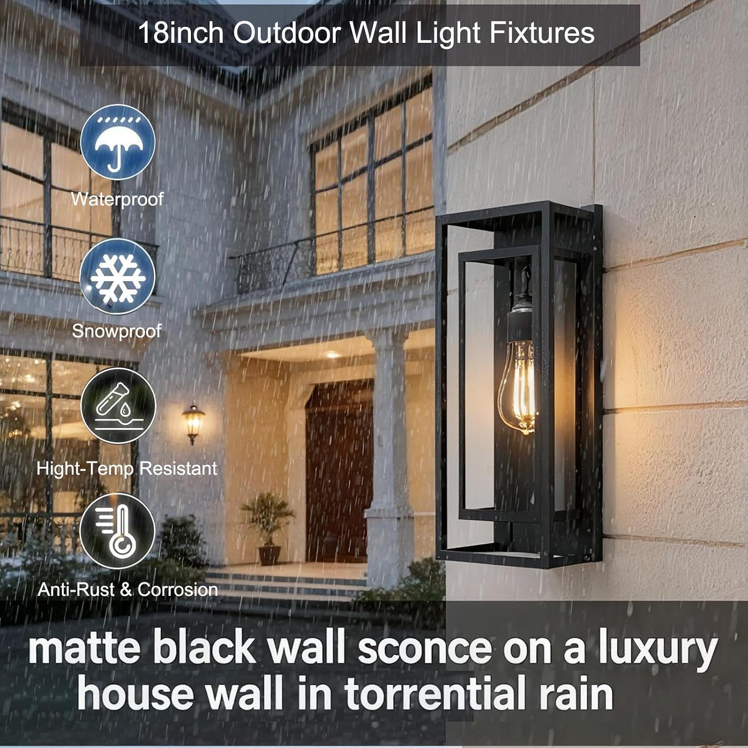 2 Black Outdoor Wall Lanterns