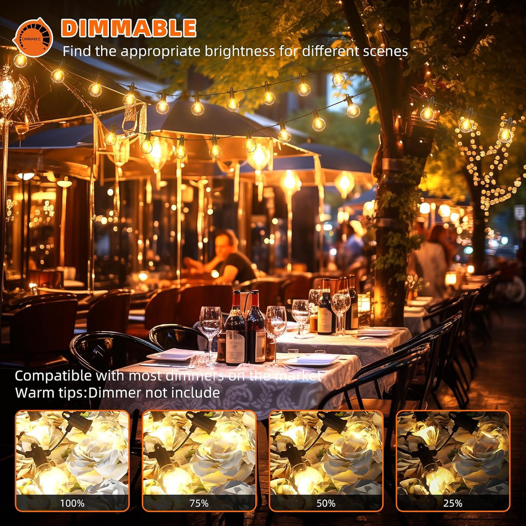 150FT Connectable Edison Globe Outdoor String Lights