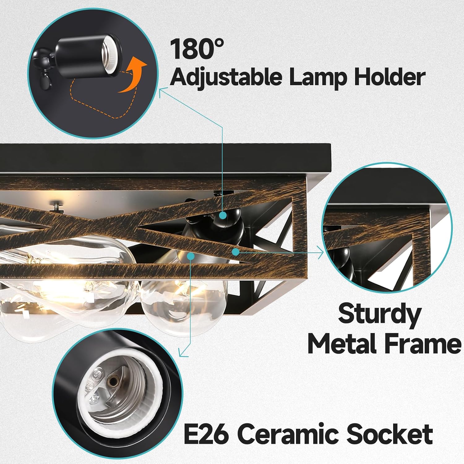 6-Light Farmhouse Cage Ceiling Light