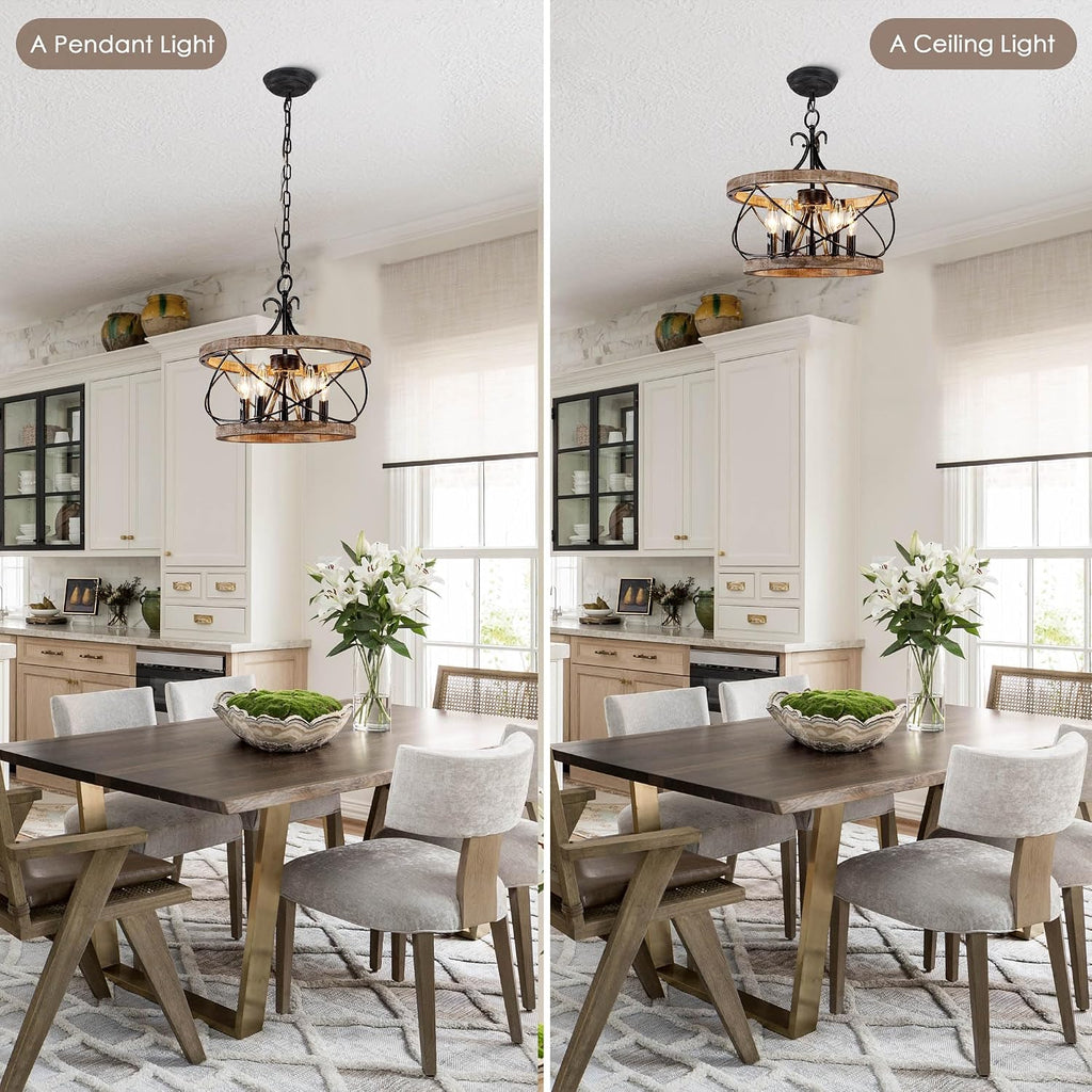 5-Light Drum Farmhouse Chandelier