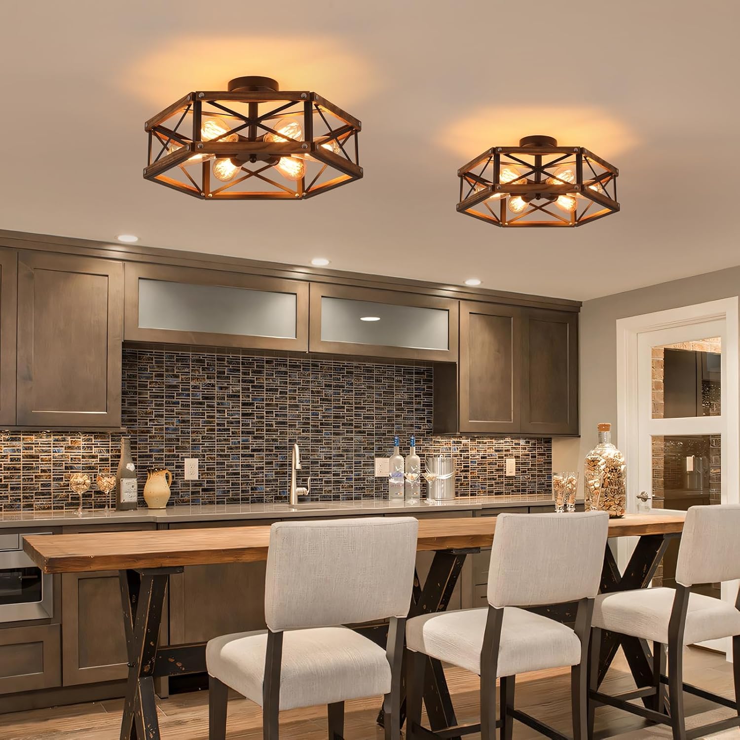 6-Light Large Farmhouse Ceiling Light