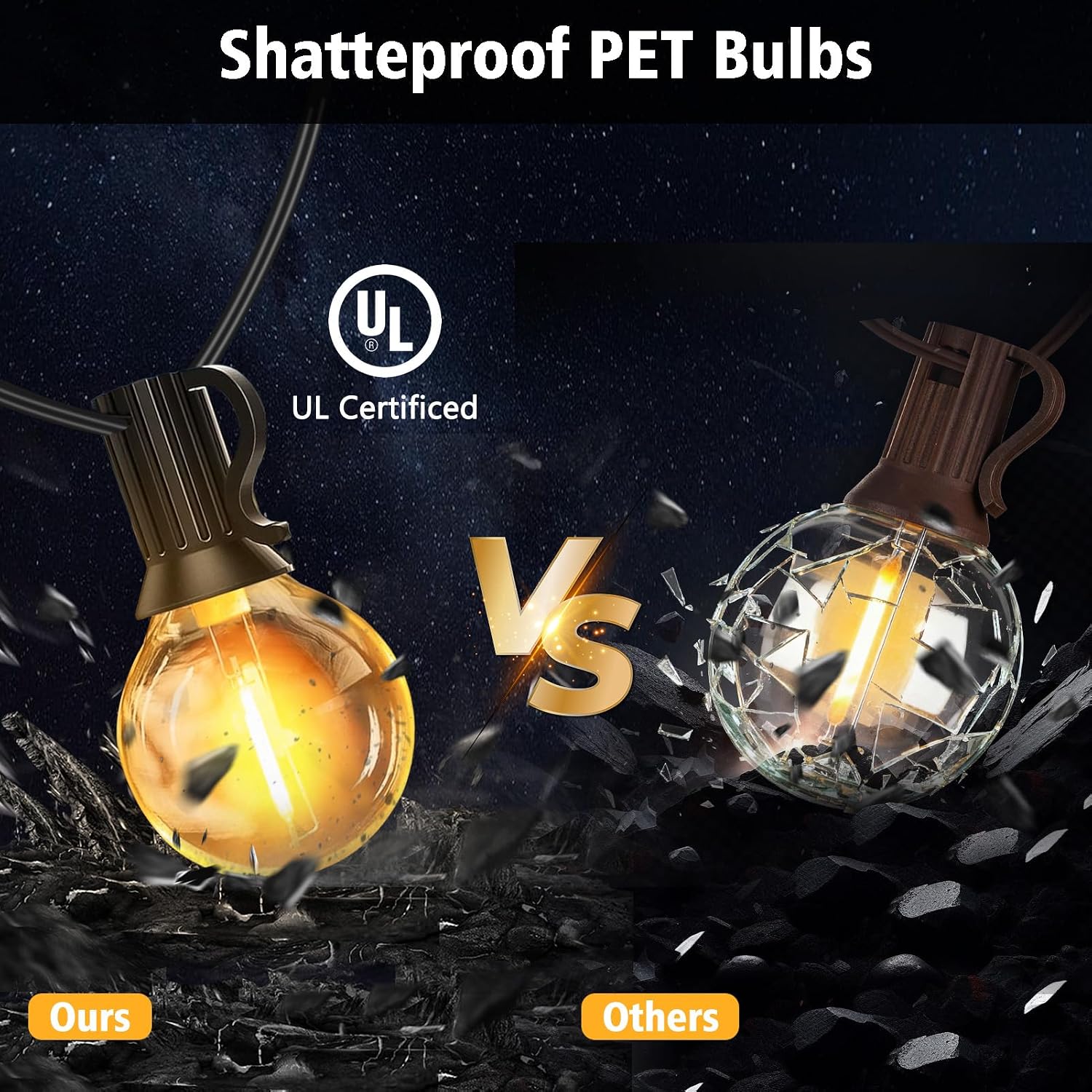 50FT APP Dimmable G40 Globe String Lights