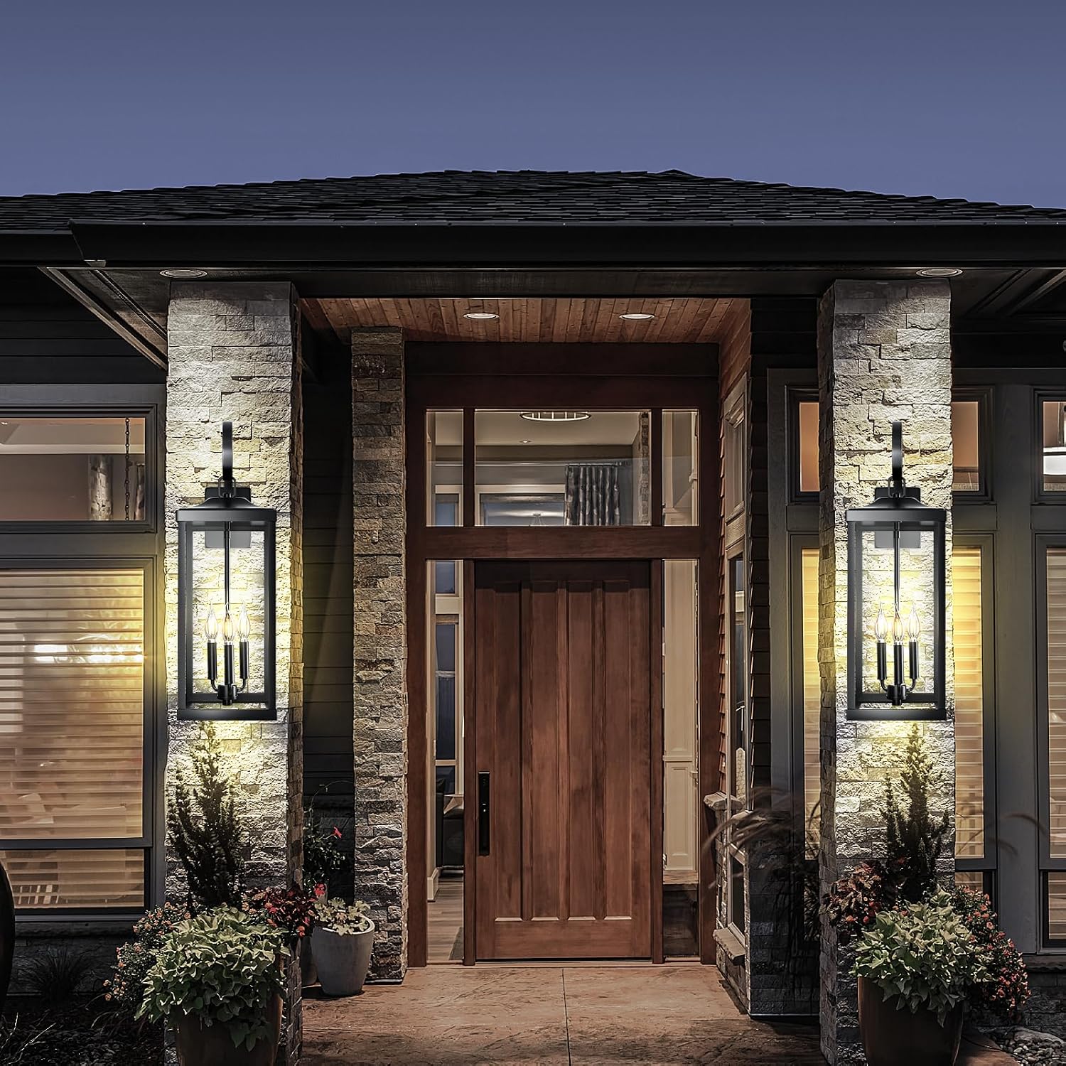 2 Extra Large 3-Light Outdoor Wall Lanterns