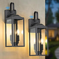 2 Dusk to Dawn Black Outdoor Wall Lanterns